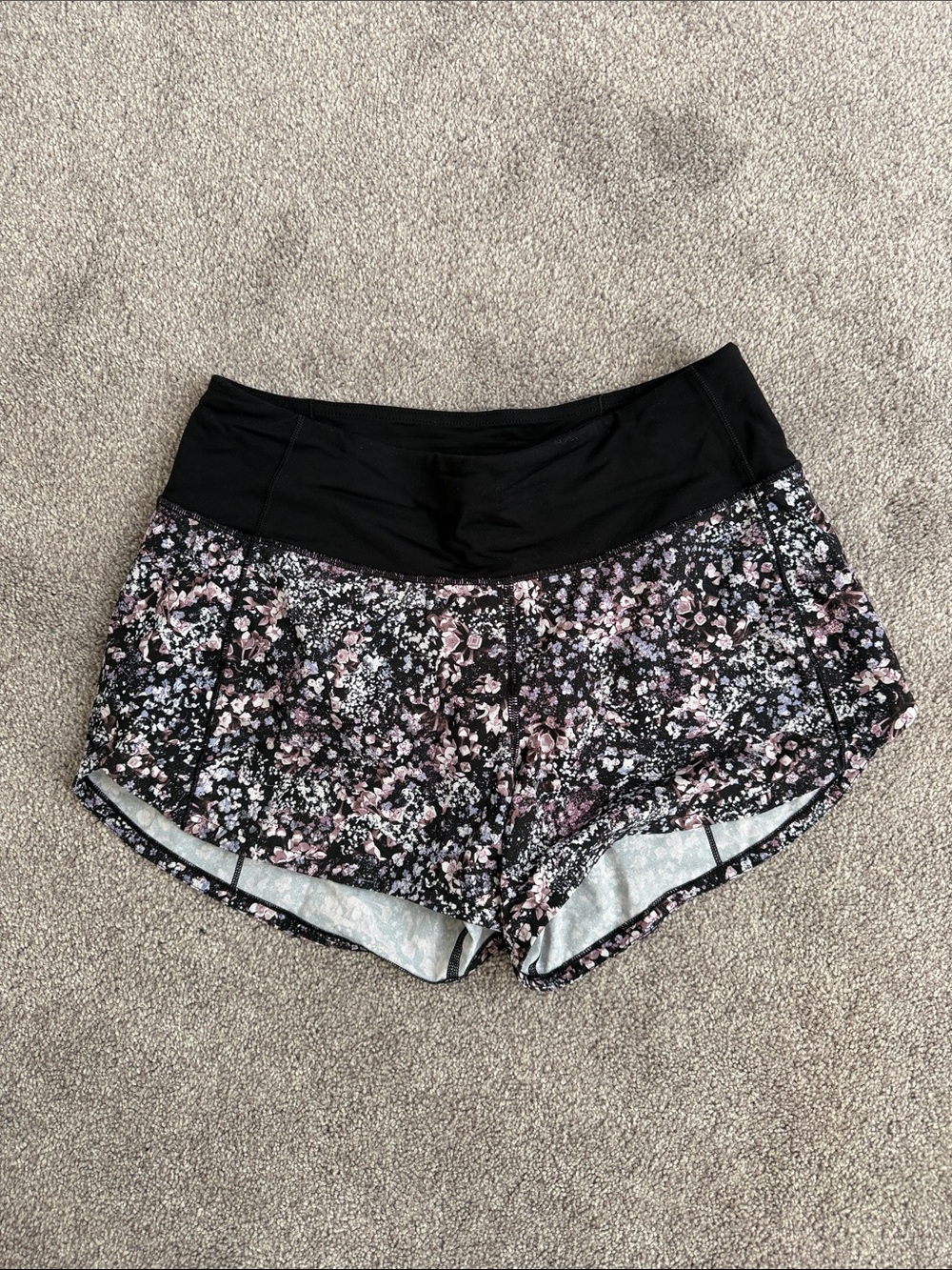 lululemon athletica Black Floral Print Athletic Shorts